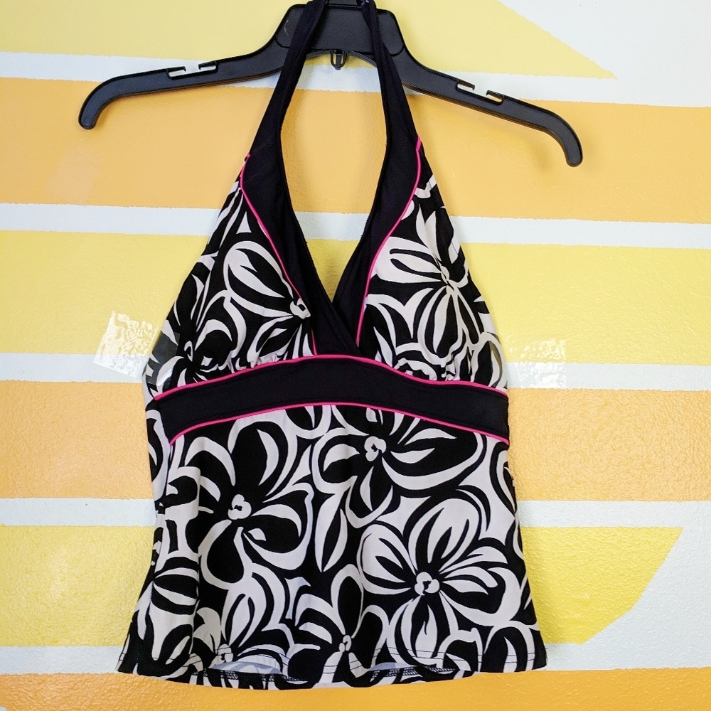 Caribbean Joe Halter Hawaiian Tanking Swim Top L